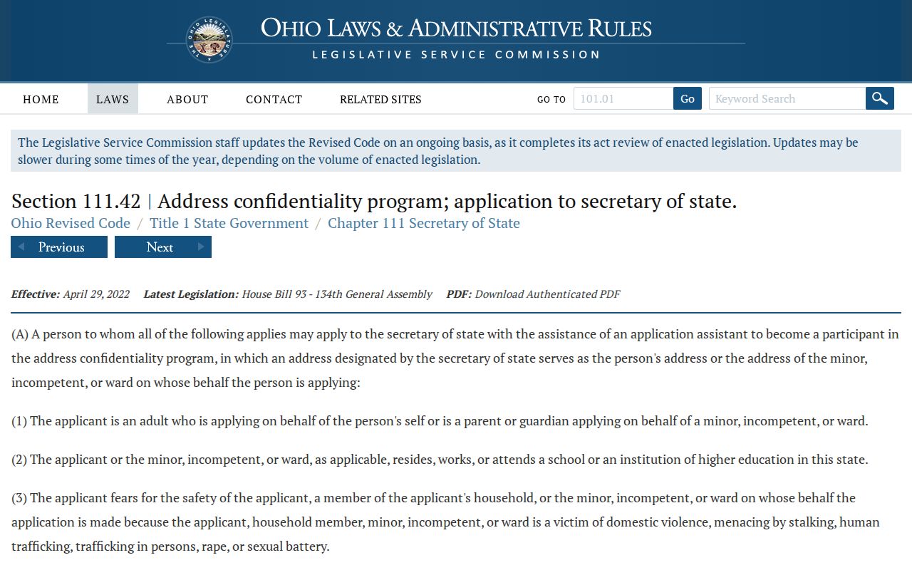 Painesville Township neighbors Ohio Safe at Home address protections