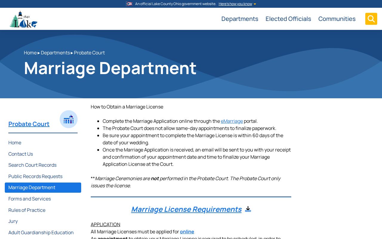 Painesville Township previous residents Lake County marriage record information