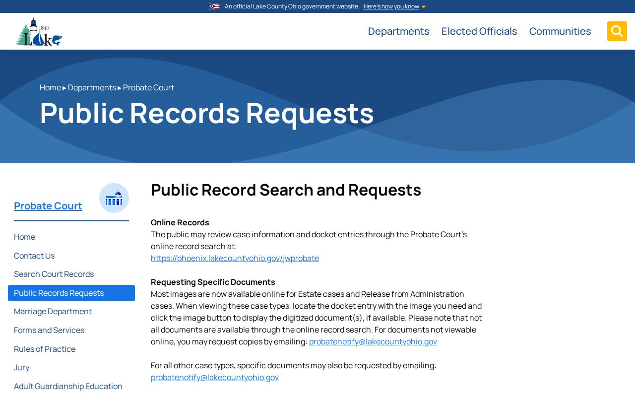 Painesville Township previous residents Lake County Probate Court records