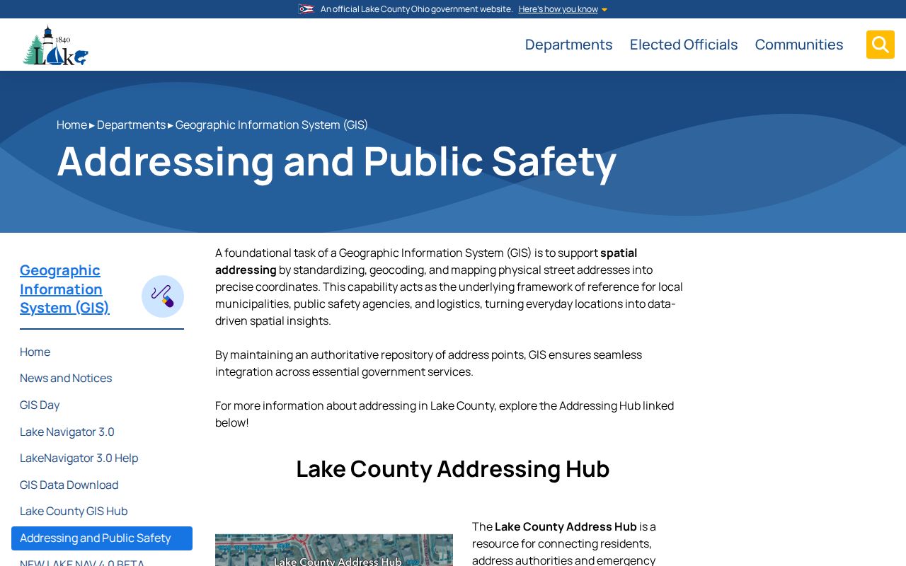 Painesville Township street directory source showing Lake County addressing and public safety information