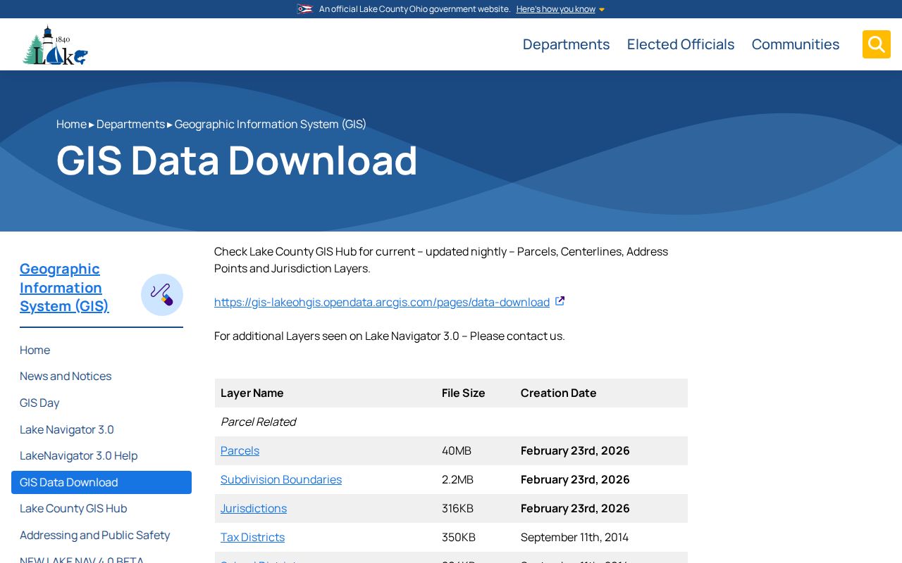 Painesville Township ZIP code directory Lake County GIS data downloads